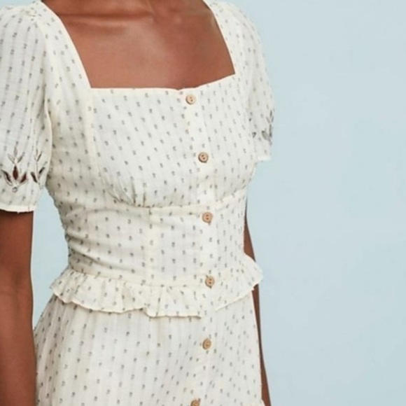 RahiCali Anthropologie Natural Rahi Ventura Cotton Dobby Midi Dress - Picture 2 of 7